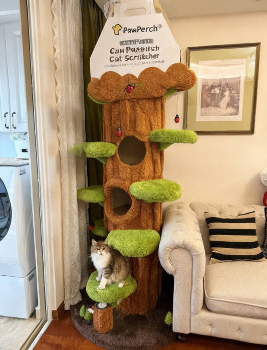 PawPerch® Royal Cat Climbing Tree: Sky-High Napping Castle, Scratching Paradise & Secret Hideaway – The Ultimate Adventure Playground for Your Feline Majesty