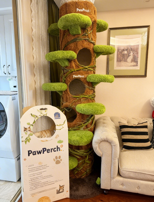PawPerch® Kitty Sky Fortress: Multi-Level Cat Tree with Scratching Towers, Cloud Nests & Lookout Perches | Your Indoor Cat’s Ultimate Play, Nap & Domain-Surveying Hub