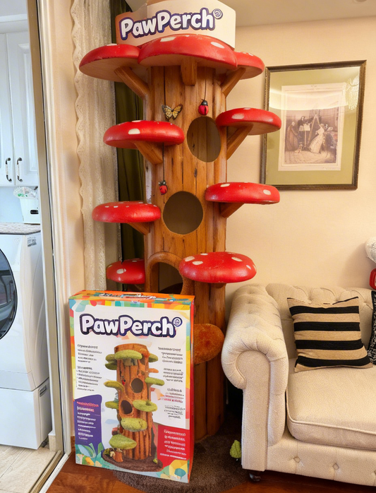 PawPerch® Feline Sky Fortress: Multi-Level Cat Tree with Sisal Scratching Poles, Cloud-Soft Nests & Secret Hideouts | Ultimate Indoor Adventure & Lounging Hub for Curious Kitties & Lazy Furballs