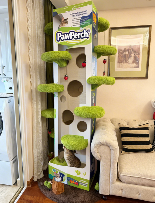 PawPerch® Kitty Cloud Fortress: Multi-Level Cat Tree with Plush Nests & Sisal Scratching Posts – Your Feline’s Sky-High Adventure & Nap Hub